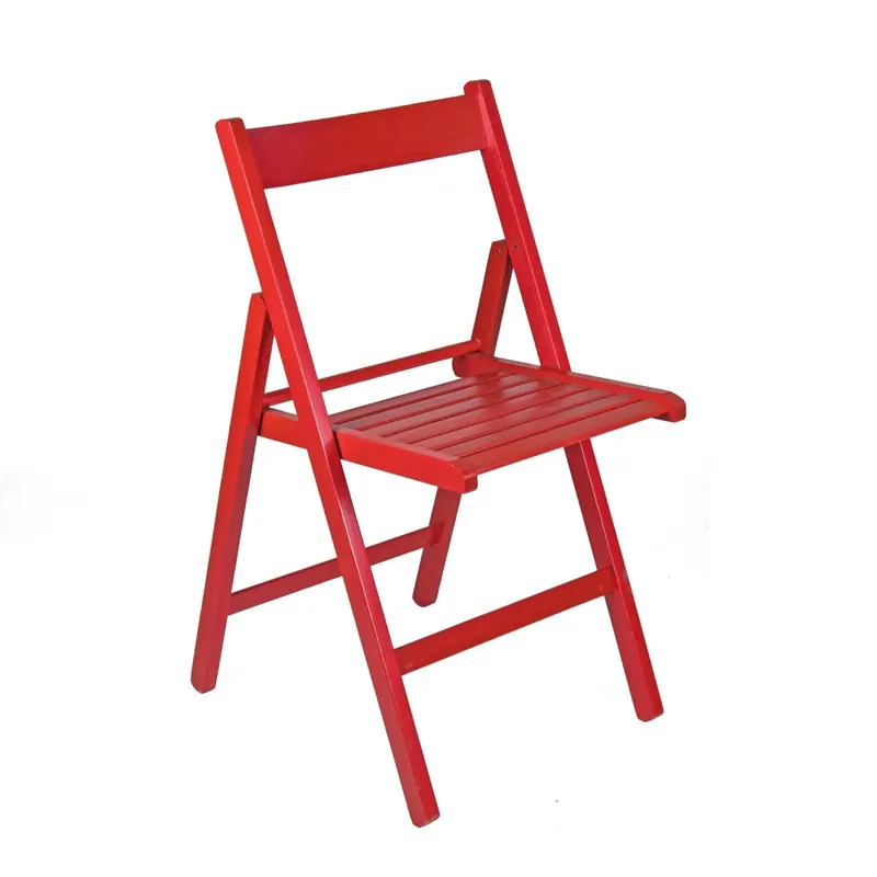Sedia da giardino pieghevole in legno di faggio rosso 47,5x42,5 h 79 cm Rechtstreeks Van De Fabrikant
