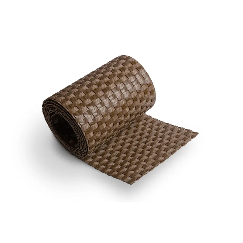 Striscia per recinzione in polyrattan marrone cm 19x204 Actieprijs