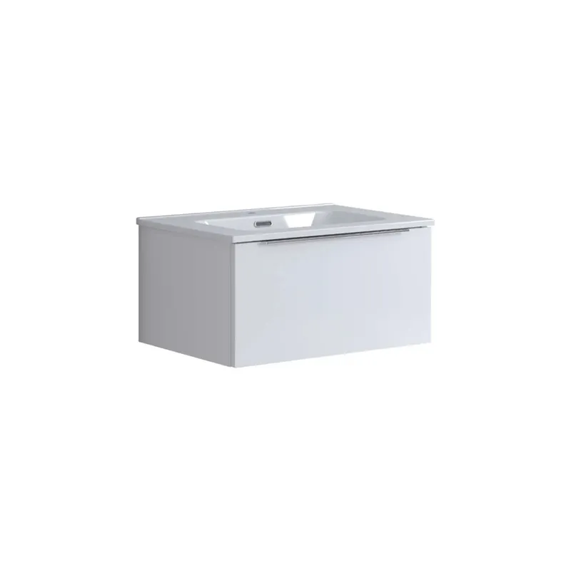 Superprijs Mobile bagno base portalavabo sospeso Bali 1 cassetto 60x30 cm laccato bianco
