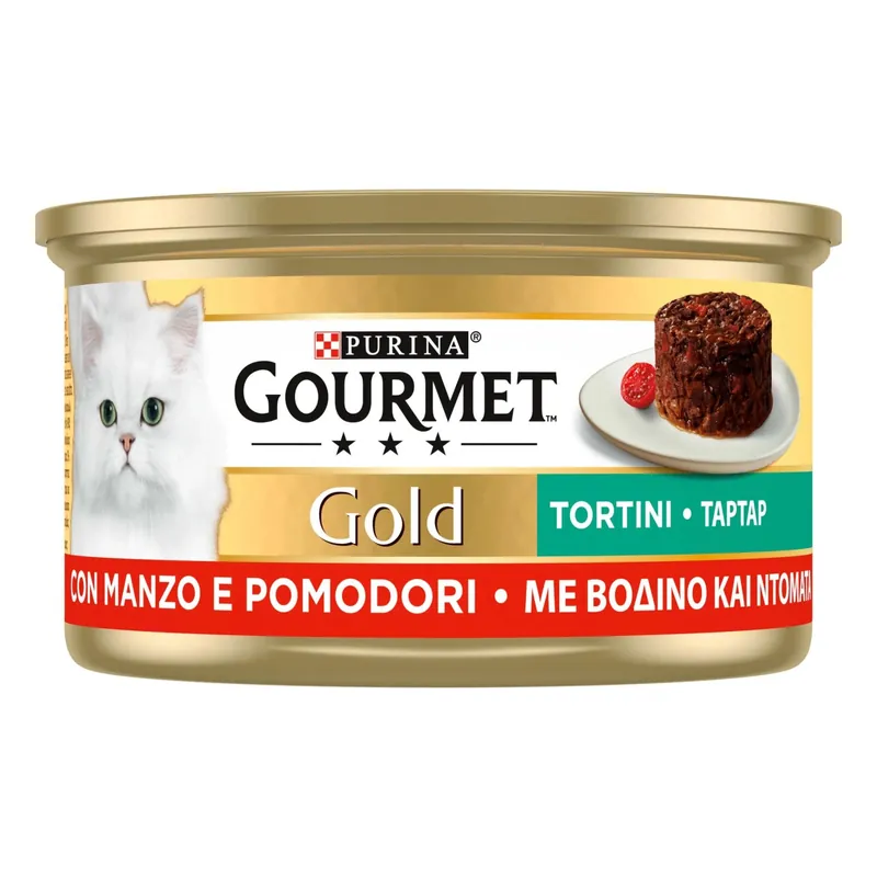 Cibo umido Purina Gourmet Gold Tortini con manzo e pomodoro lattina 85 g Gratis Retour