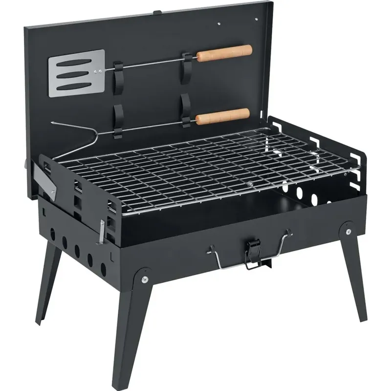 Barbecue a carbonella pieghevole da campeggio nero Express Levering