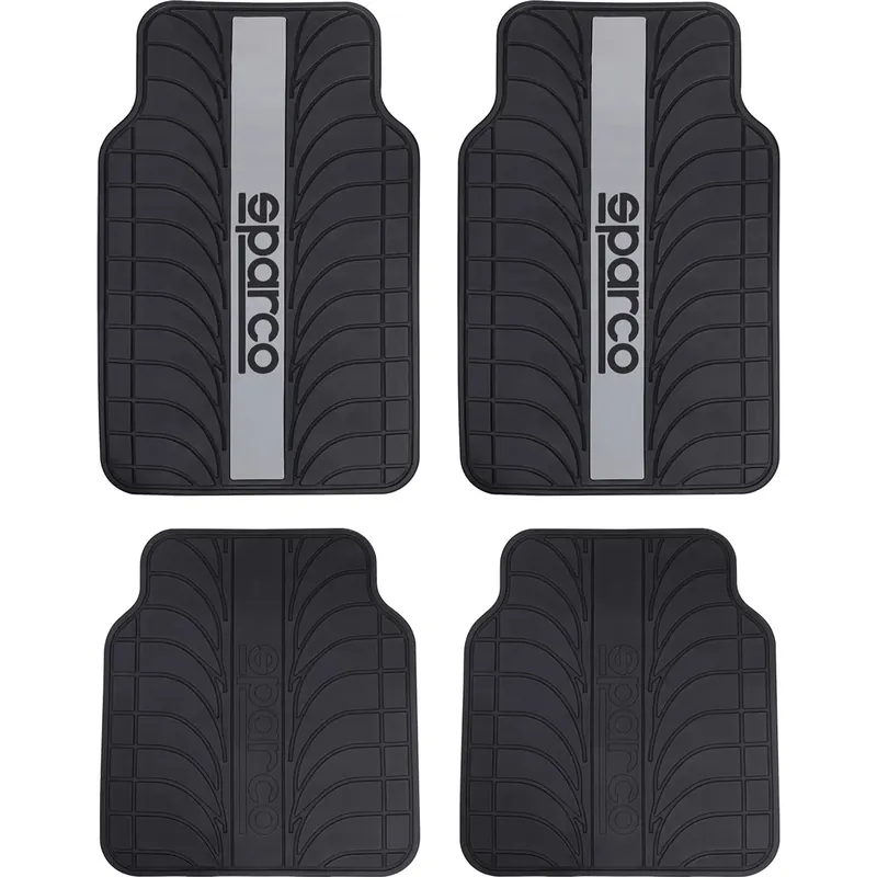 Tappeti auto Sparco in PVC grigio set 4 pz Flitsaanbieding