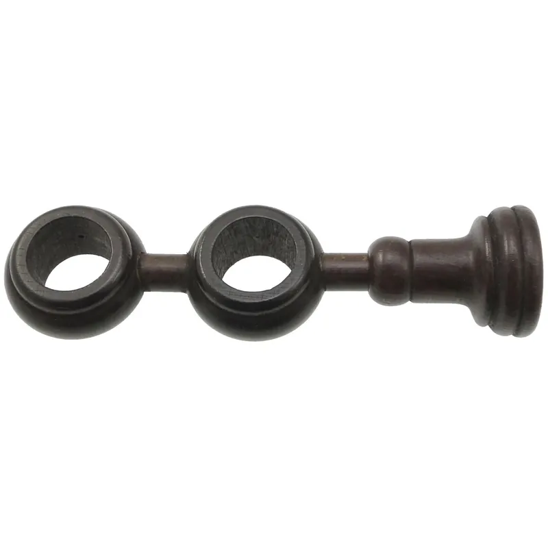 Supporto bastone tenda doppio Ø 3,5 x L 19,5-21,5 cm noce Alleen Vandaag