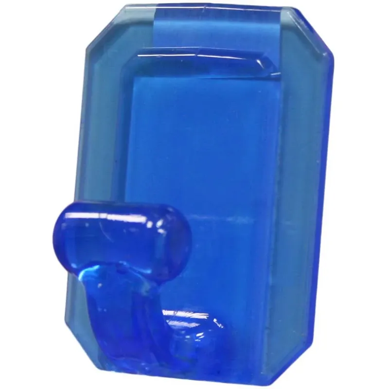 Gancio adesivo in plastica rettangolare kristal blu trasparente Direct Beschikbaar