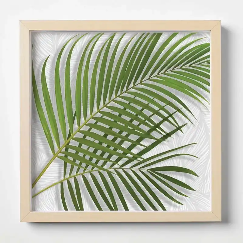 Quadro in plexi effetto 3D palm leaves 30x30x3,5 cm Alleen Vandaag