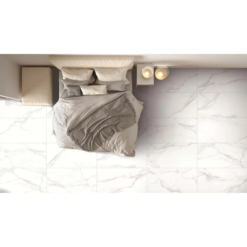 Piastrella in gres porcellanato Marmo Statuario venato grigio 60x120 cm 1,44 m² Hete Deal