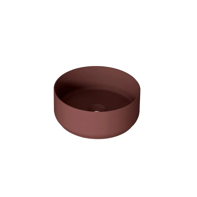 Lavabo da appoggio rotondo in ceramica 36x12x36 cm Rosso Betrouwbaar
