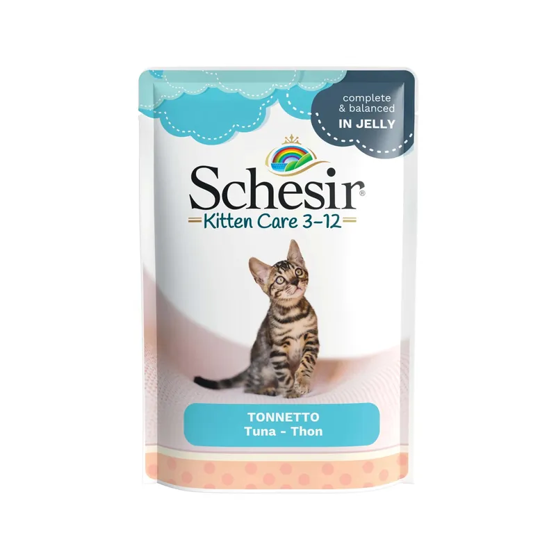 Alleen Vandaag Cibo umido per gatto Schesir Kitten Tonnetto busta 85 g