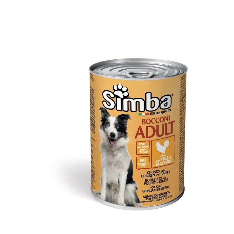 Goedkoop Cibo umido per cani Simba Bocconi pollo e tacchino lattina 415 g