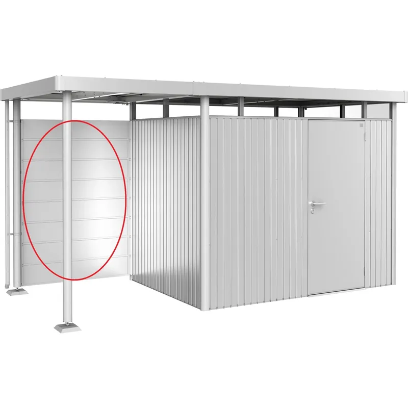 Hete Deal Parete posteriore tetto laterale H2-H5 Biohort 134x4x181 cm argento metallizzato
