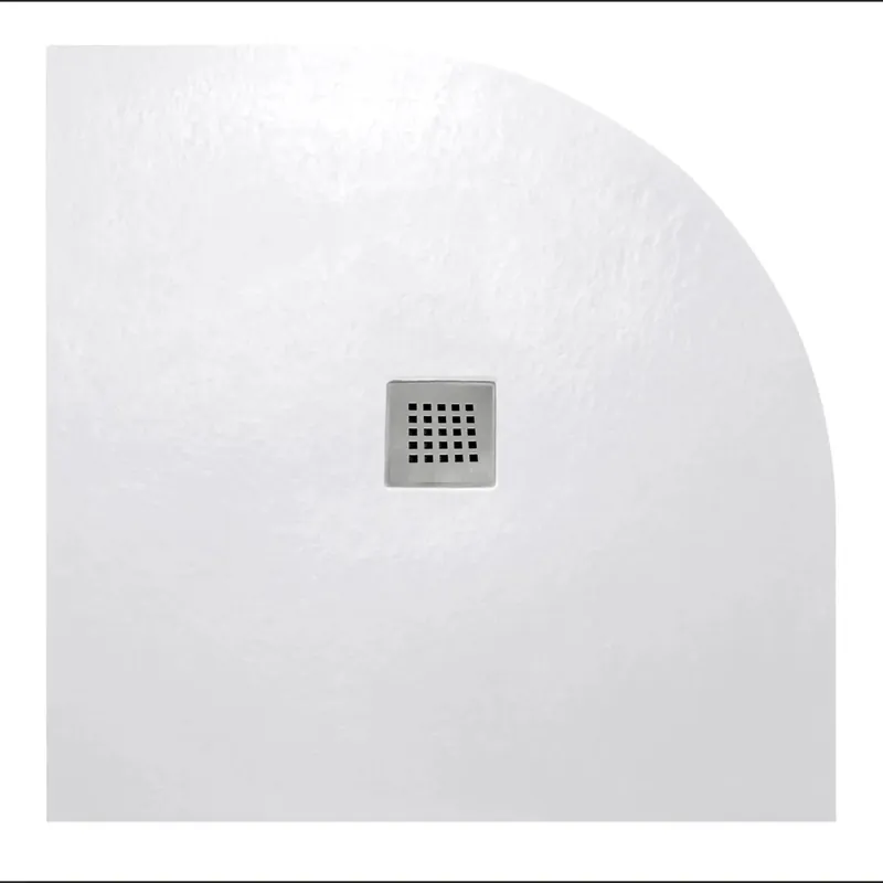 Koop Online Piatto doccia semicircolare Newstone 90x90 cm bianco