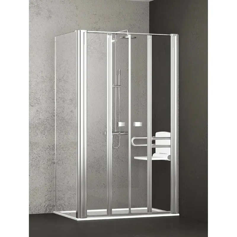 Lato fisso per Porta battente Compass 120 cm argento/trasparente Alleen Vandaag