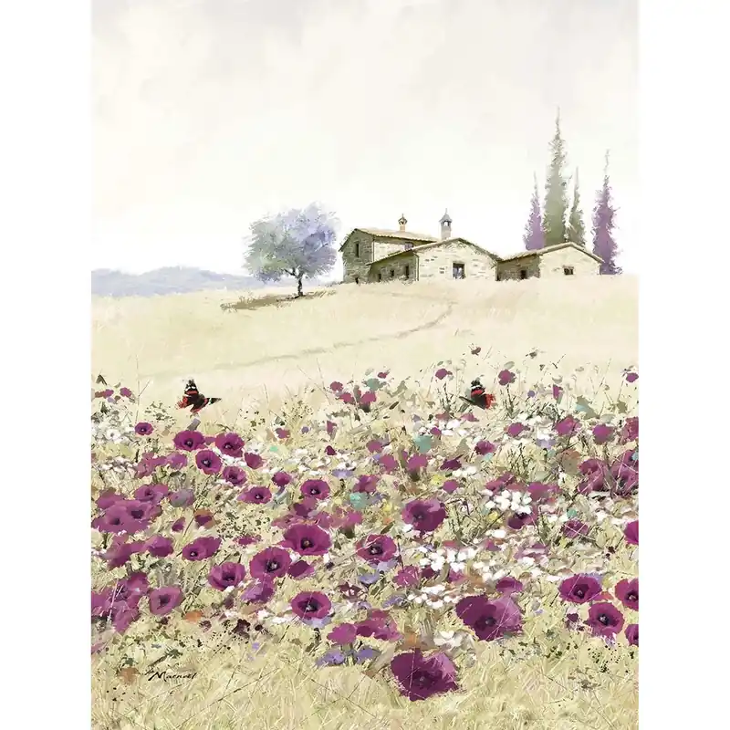 Canvas stampato immagine Violet Poppies 60x80 cm Gratis Retour