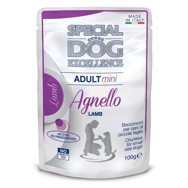 Beste Prijs Cibo umido per cani Special Monge Dog Excellence Adult con agnello busta 100 g