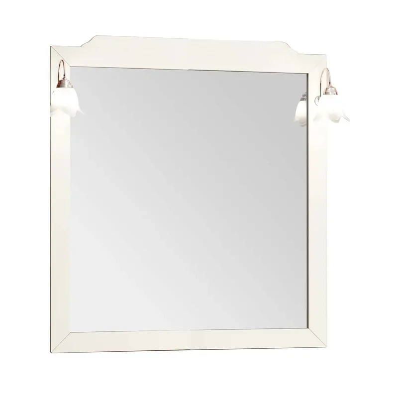 Betaalbaar Specchio da bagno con cornice per applique 100x110x2,5 cm bianco crema