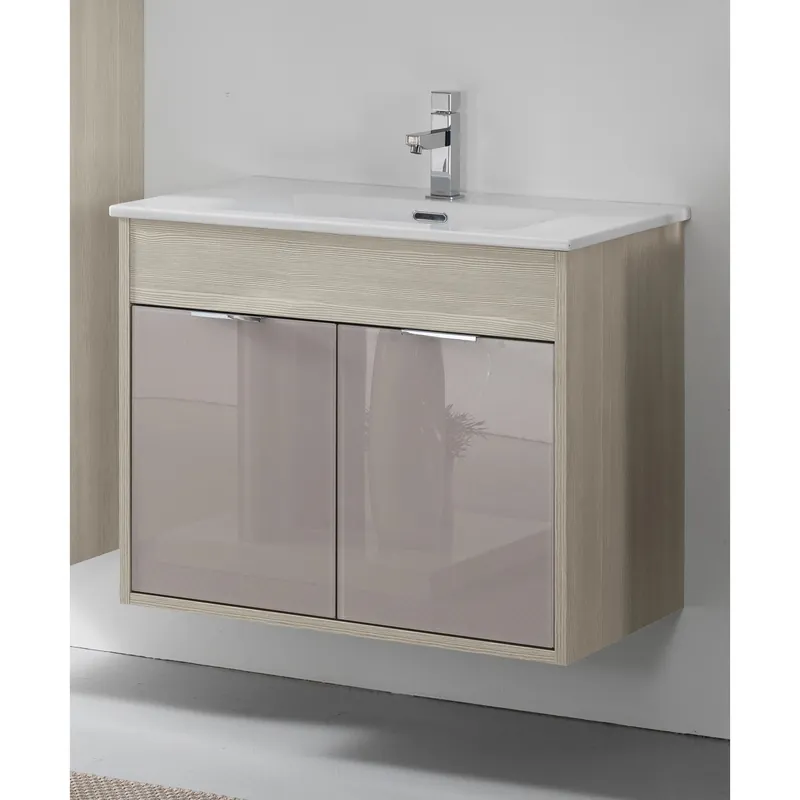 Mobile bagno base lavabo sospeso Lucky 74x60x45,5 cm larice Dagaanbieding