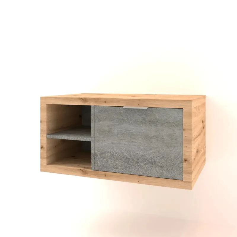 Mobile bagno base lavabo sospeso 80 cm rovere/cemento sx Voordeelprijs