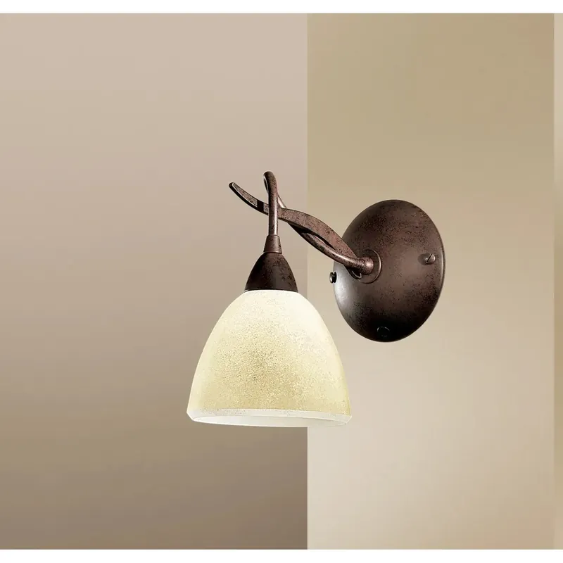 Gereduceerde Prijs Applique LED da parete Soave rustica testa di moro E14 6W LED D. 14x22x22 cm
