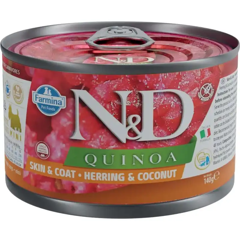 Cibo umido per cani N&D Adult Mini quinoa, aringa e cocco 140 g Direct Beschikbaar
