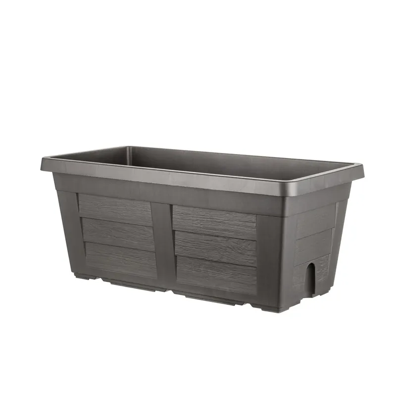 Express Levering Fioriera da esterno in plastica effetto legno antracite 100x44x40 cm