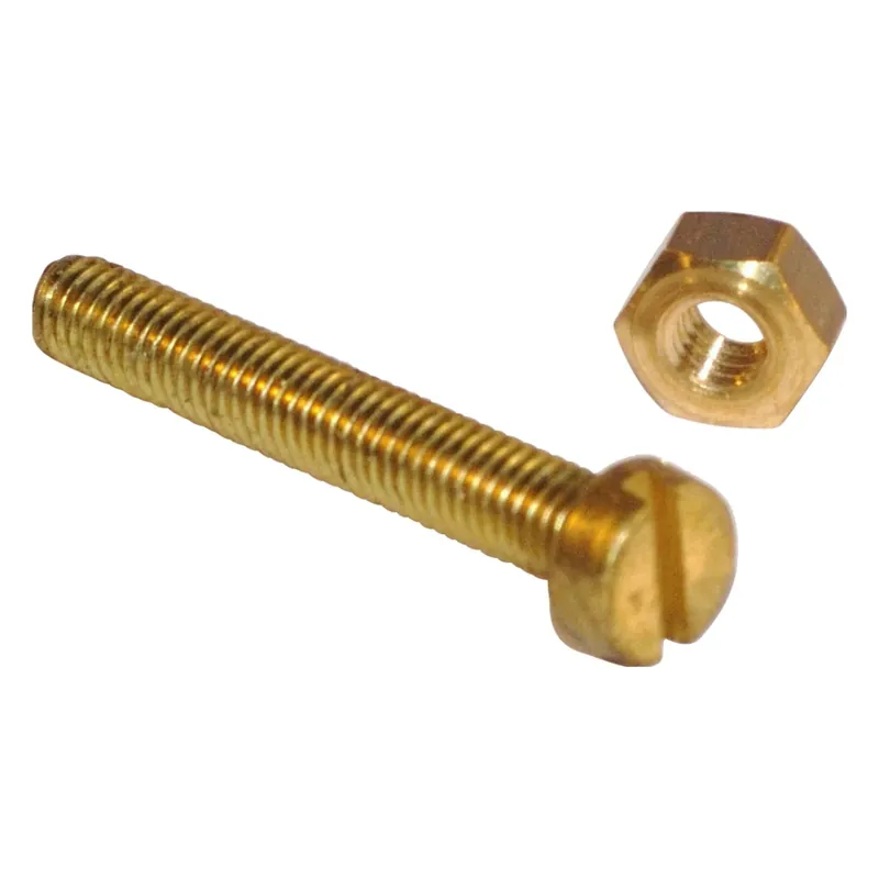 Vite DIN 84 per metallo in ottone lucido 5 mm x 40 mm con dado 4 pz Speciale Aanbieding