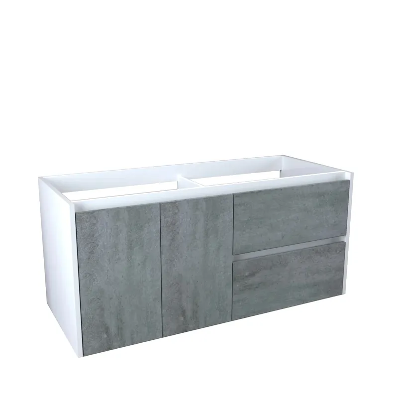 Mobile bagno base lavabo sospeso sx 120x50 cm bianco/cemento Koop Vandaag