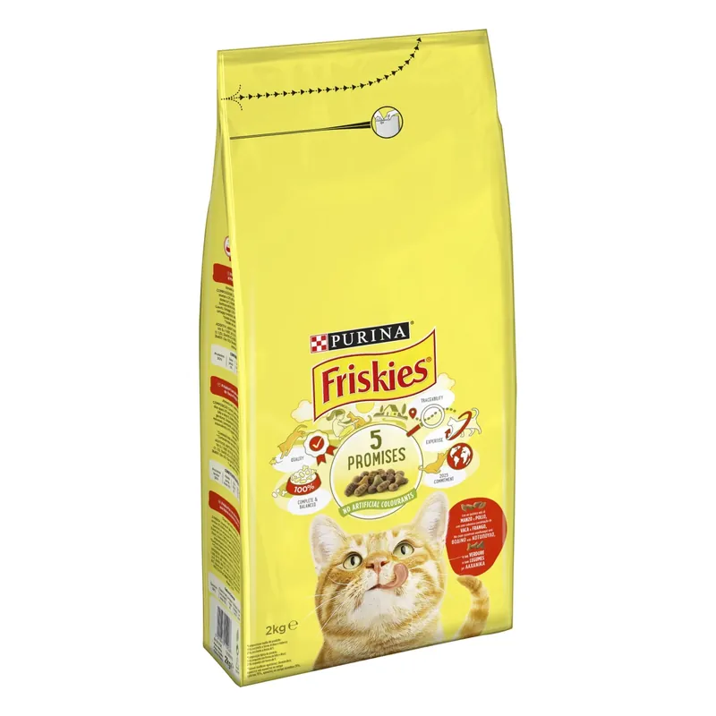 Crocchette per gatti adulti con manzo e pollo con verdure Purina Friskies 2 kg Meest Verkocht