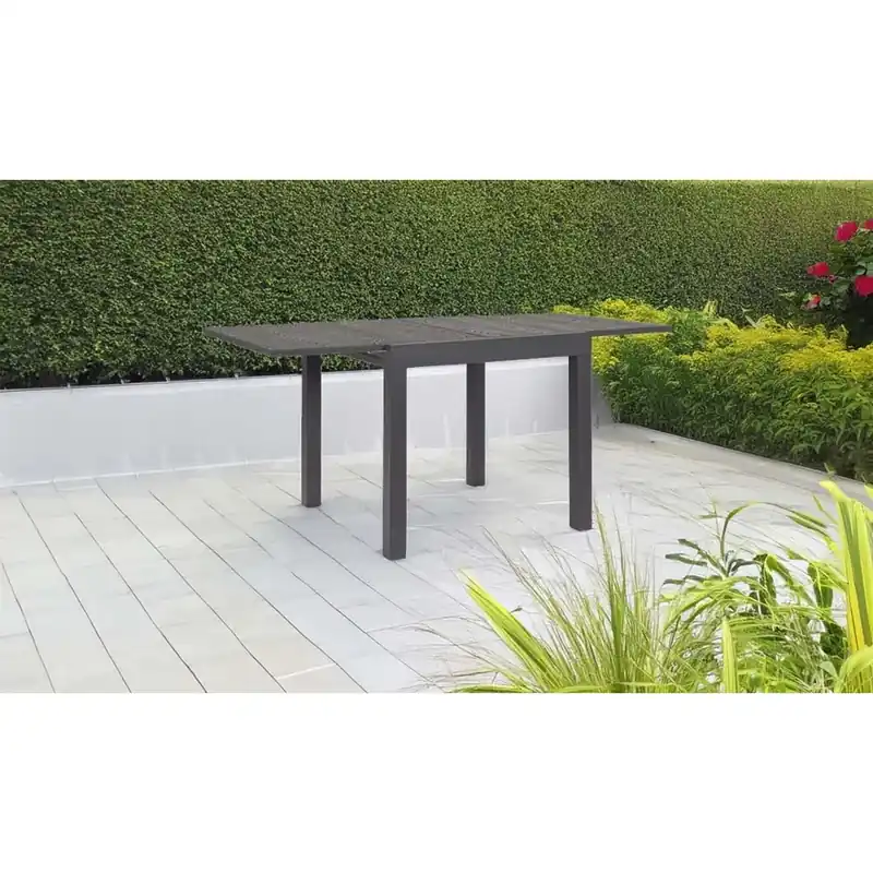 Gereduceerde Prijs Tavolo allungabile da giardino Cliv in alluminio antracit 80/160x80 cm