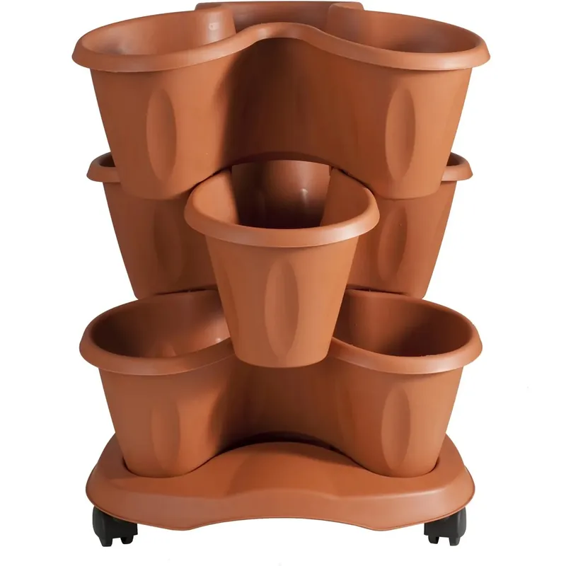 Snelle Levering Vaso trifoglio con sottovaso set 3 pz Bama 40x20 cm