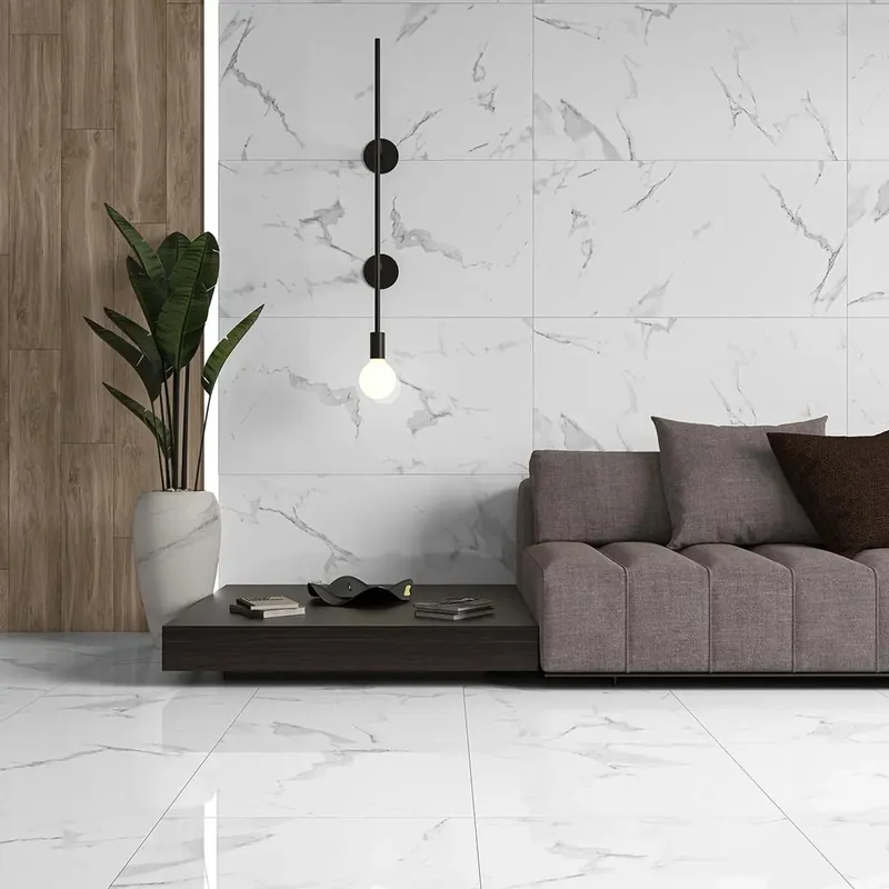 Piastrella in ceramica Casablanca bianco lucido 60,8x60,8 cm 1,48 m² Op = Op