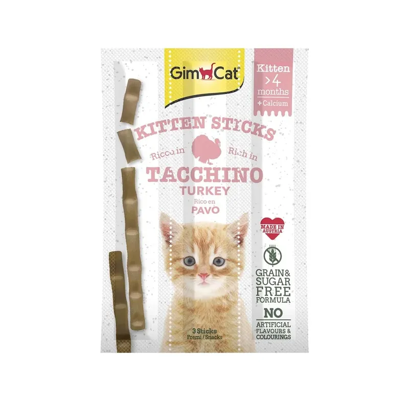 Snack per gattini GimCat Kitten Sticks al Tacchino 9 gr Tijdelijk Beschikbaar