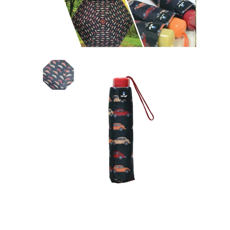 Weekendaanbieding Ombrello mini 3 sezioni disegno Beetles colori assortiti