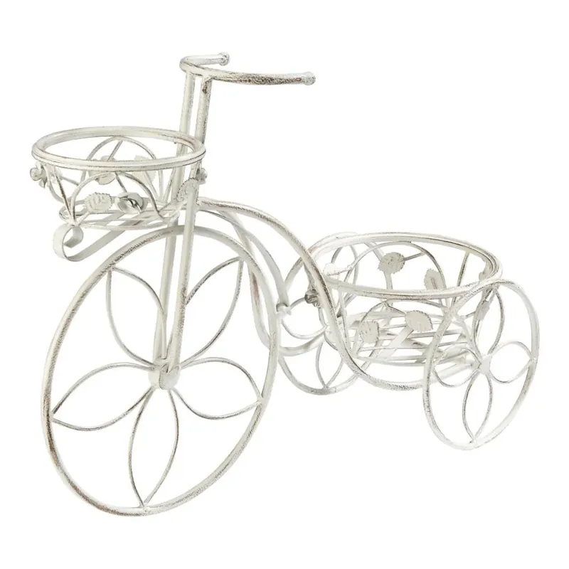 Rechtstreeks Van De Fabrikant Decoro bicicletta con portavasi bianco 47x24x63 cm
