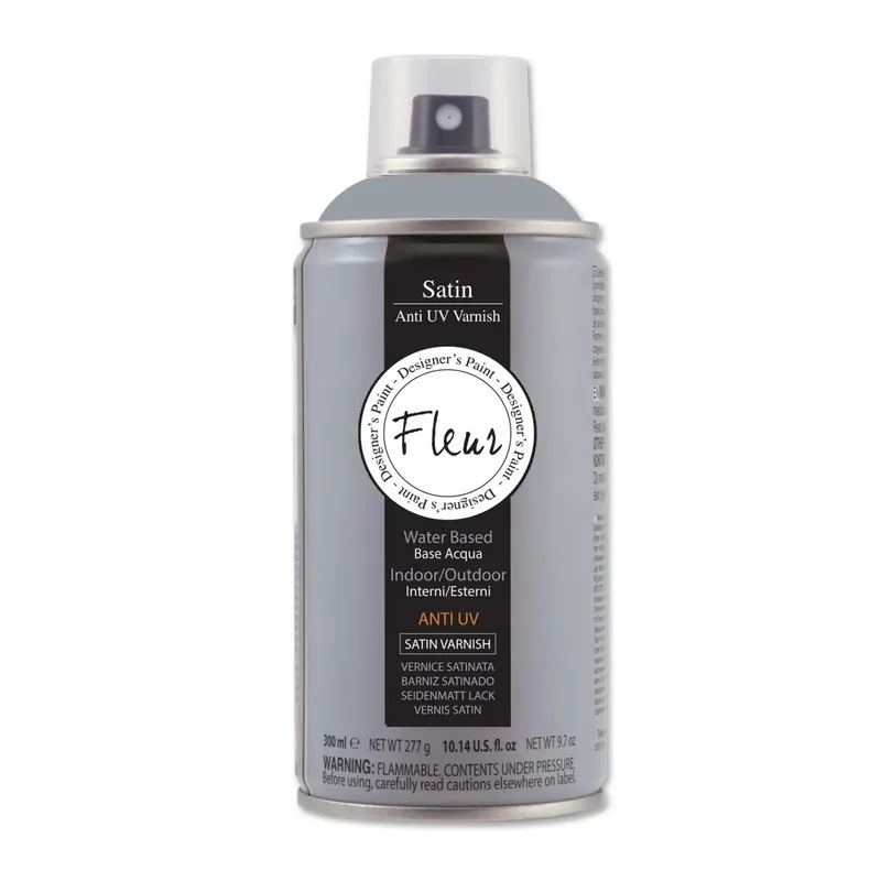 Vernice all`acqua spray Fleur V02 trasparente satinata UV 300 ml Gratis Retour