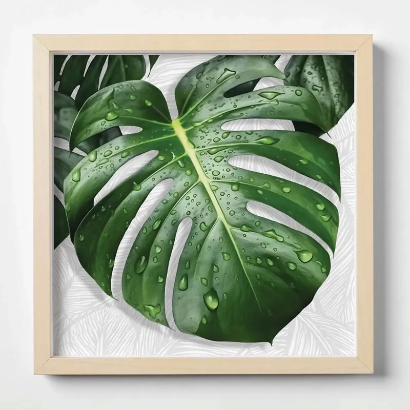 Quadro in plexi effetto 3D monstera leaves 30x30x3,5 cm Korting