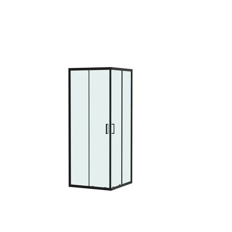 Box doccia angolare scorrevole 2 ante estensione cm 77-79/97-99 nero Flitsaanbieding