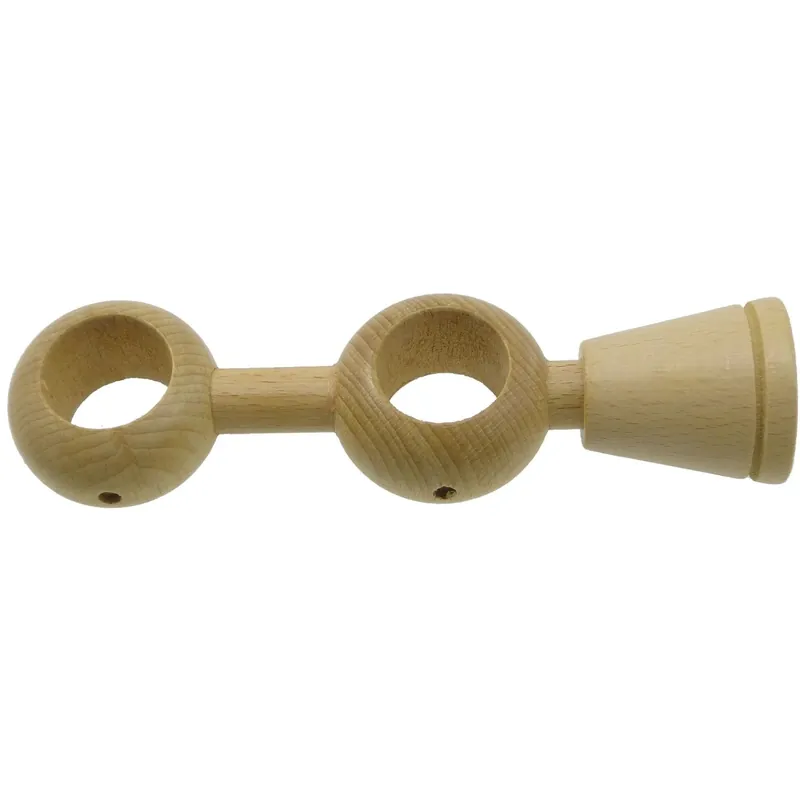 Beperkt Aanbod Supporto bastone tenda regolabile doppio Ø 2,8 x L 15,5-17,5 cm naturale