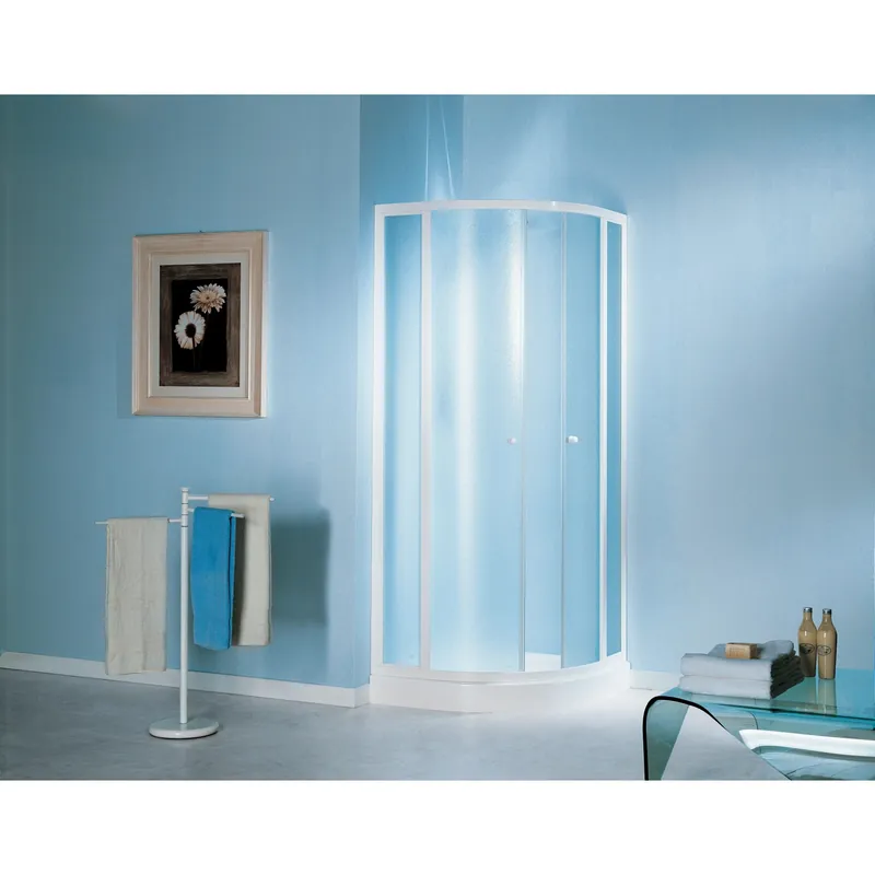 Superprijs Box tondo 4 ante scorrevoli 90x90 cm acrilico bianco