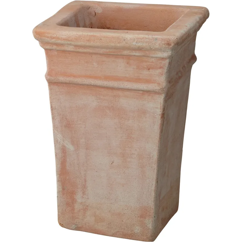 Fioriera in terracotta quadrata 19,5 cm x 19,5 cm x 29,5 cm Laatste Versie