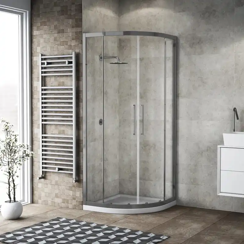 Superprijs Box doccia tondo 4 ante scorrevole 87/89 cm cromo