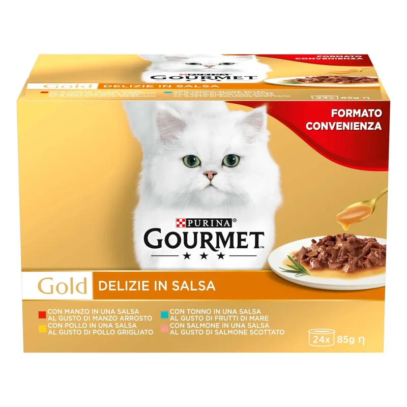 Cibo umido per gatti Gold Multipack Delizie in salsa 24x85 g Finale Uitverkoop