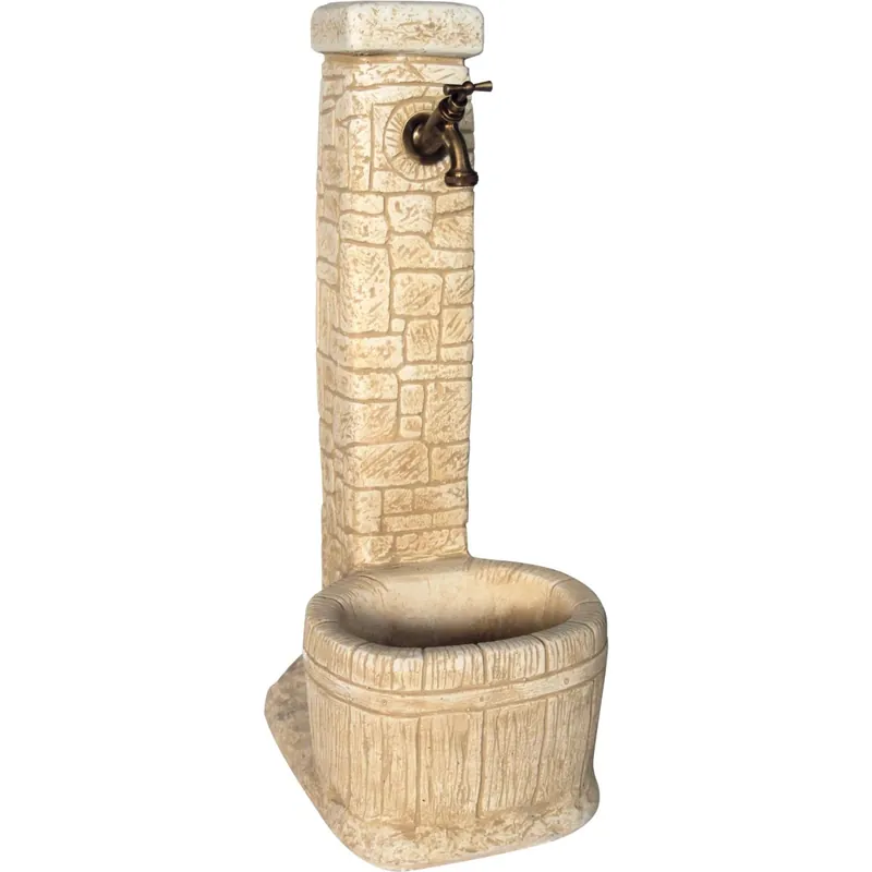 Fontana da giardino Vedovella Lucca in cemento nocciola H 78 cm Goedkoop
