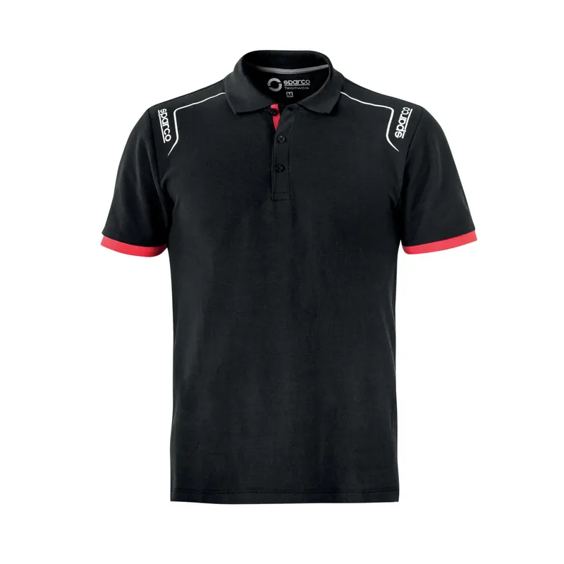 Bestel Nu Polo tech Portland nero e rosso tg. XXL