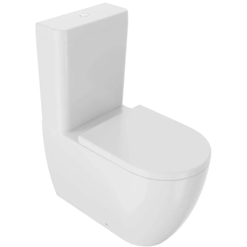 Wc Arc filo muro monobloco con sedile soft-close 65x36 cm bianco opaco Beperkt Aanbod