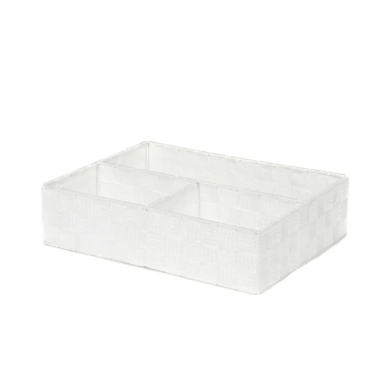 Seizoensaanbieding Cestino organizer a 3 scomparti bianco