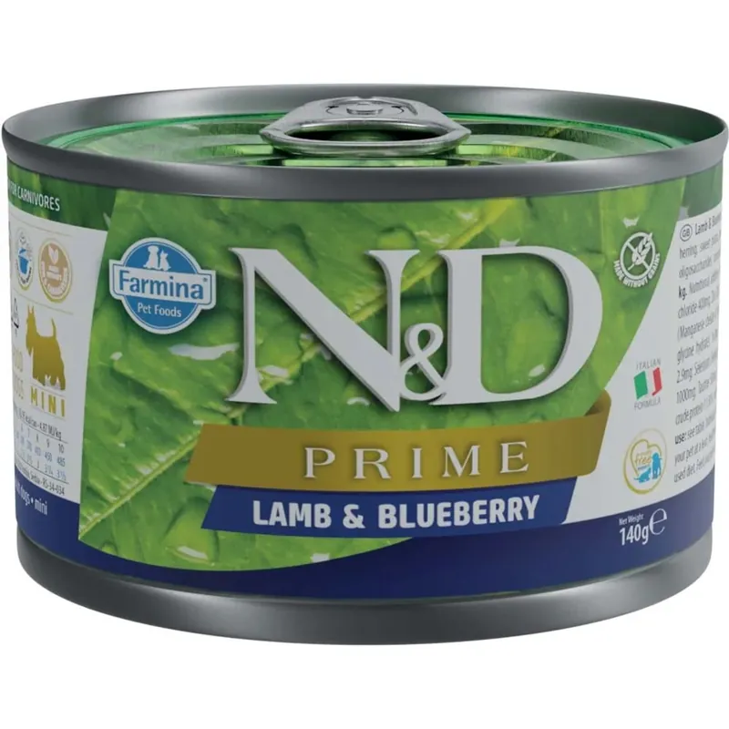 Cibo umido per cani N&D Adult Mini agnello e mirtillo lattina 140 g Beperkte Voorraad
