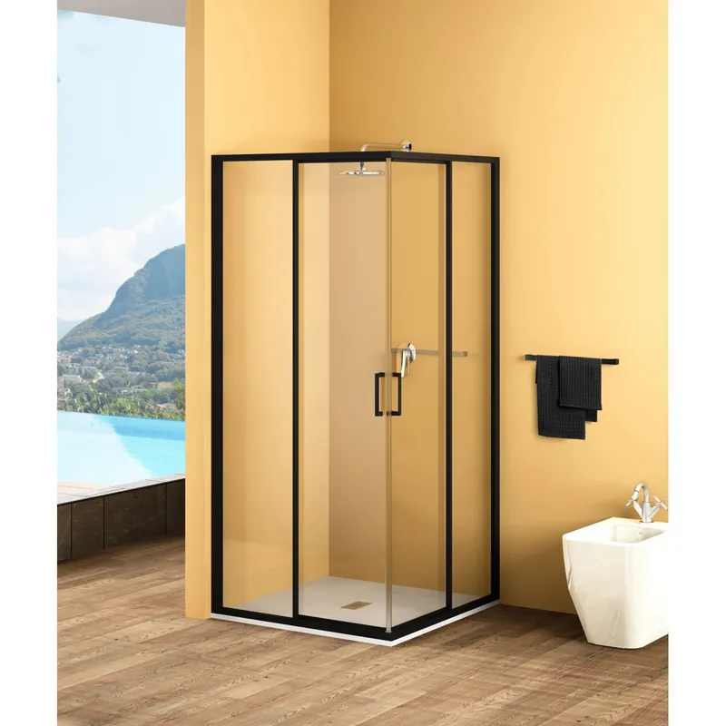 Beperkte Voorraad Lato per angolo doccia Bild L67/70xH190 cm nero opaco