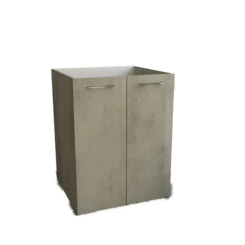 Mobile bagno a terra con base portalavabo 2 ante per lavanderia 70x88 cm cemento Beperkt Aanbod