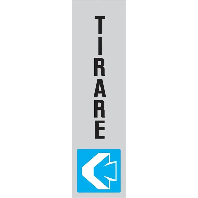 Must-Have Targa adesiva di informazione "Tirare" verticale vinile rigido 4 x15 cm grigia