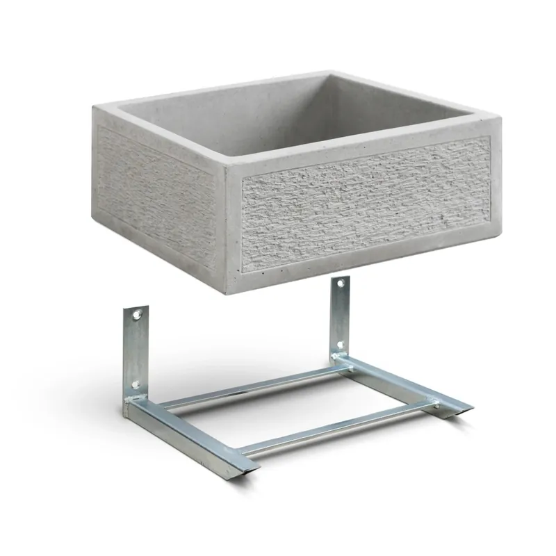 Lavandino da esterno con staffa Stoccarda in cemento grigio 45x35x16 cm Koopje